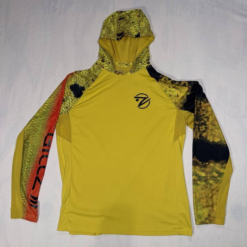 Gillz Long Sleeve UV Tournament Hoodie Fishing Shirt - Peacock Bass - Small